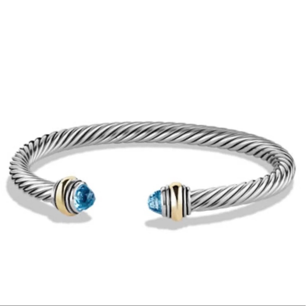 Cable classic bracelet Hampton blue topaz medium 5mm